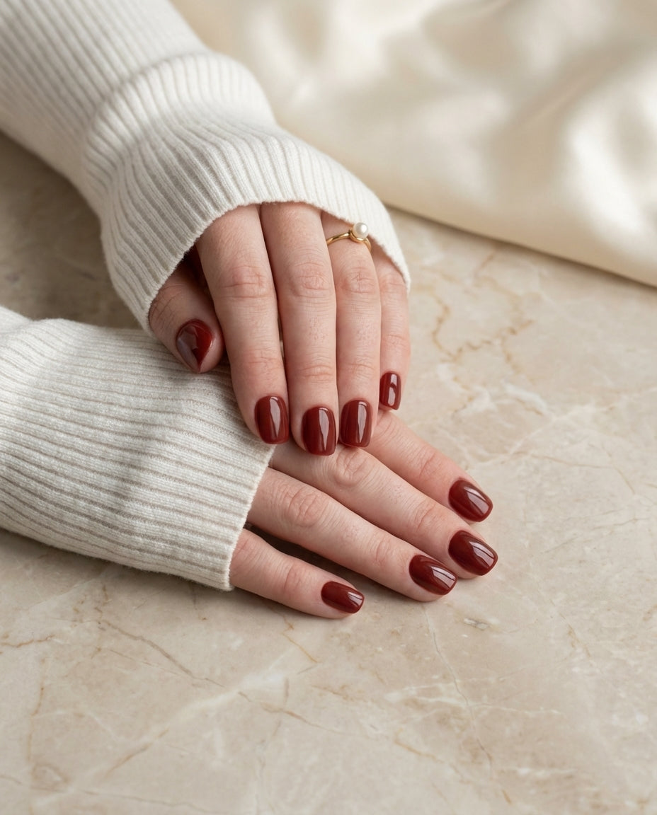 Press on super corte bordeaux, press-on nails