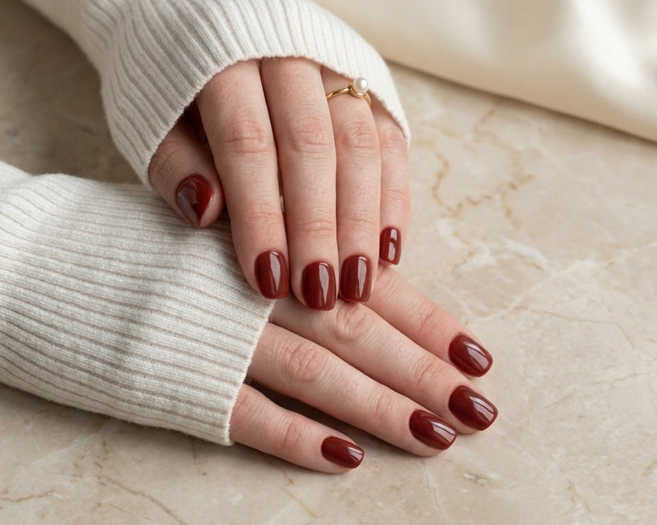 Press on super corte bordeaux, press-on nails
