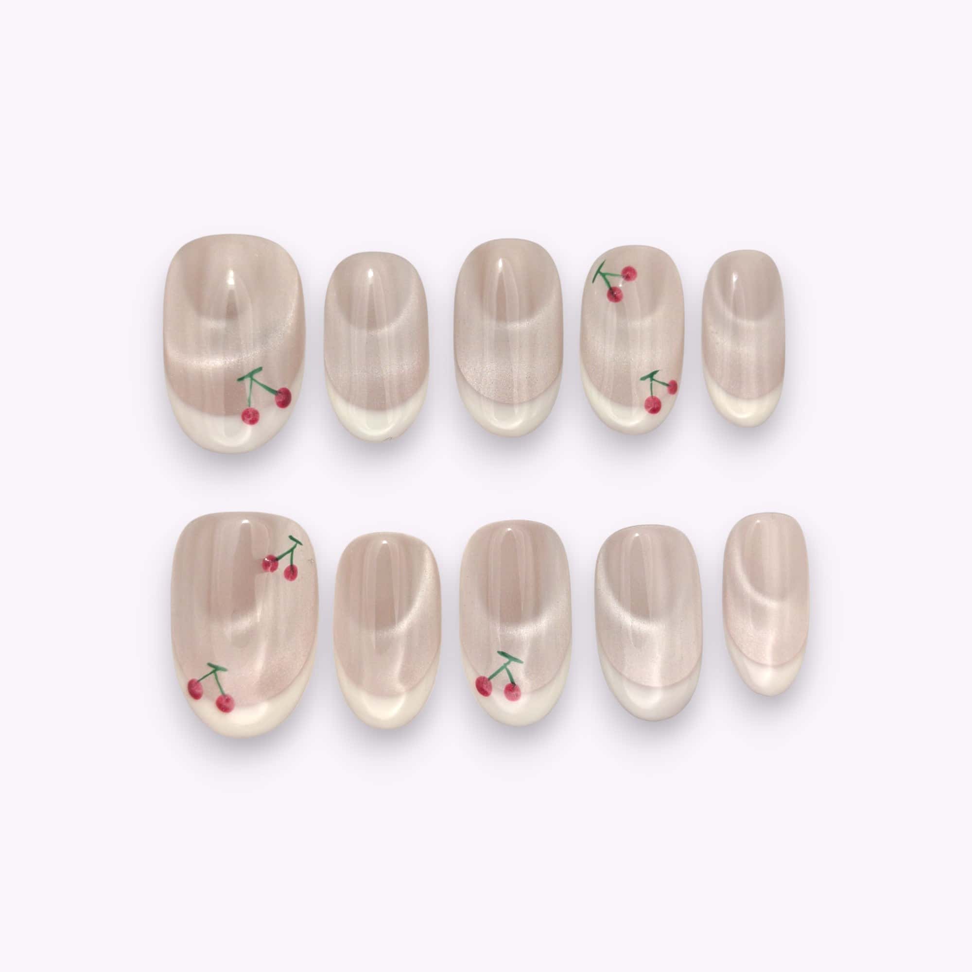 French bianco, occhio di gatto rosa e ciliegie