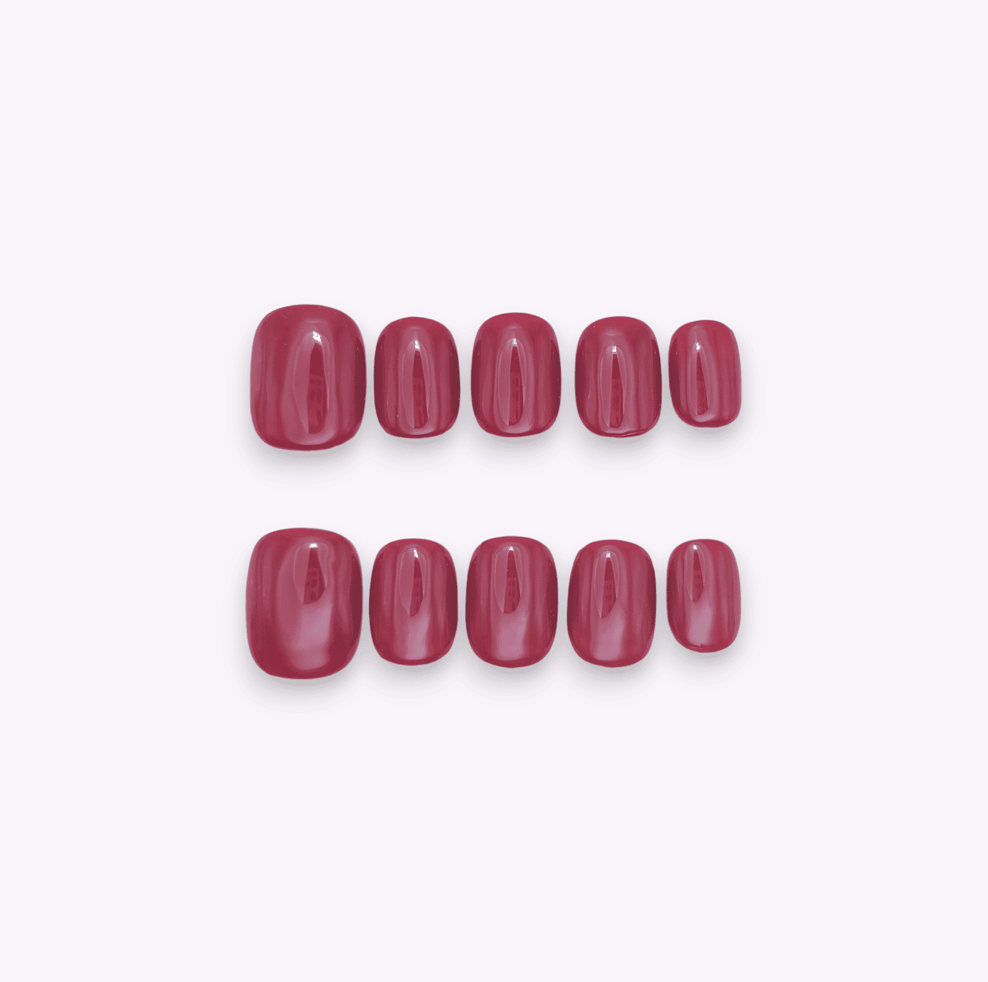 Unghie press on super corte rosso profondo