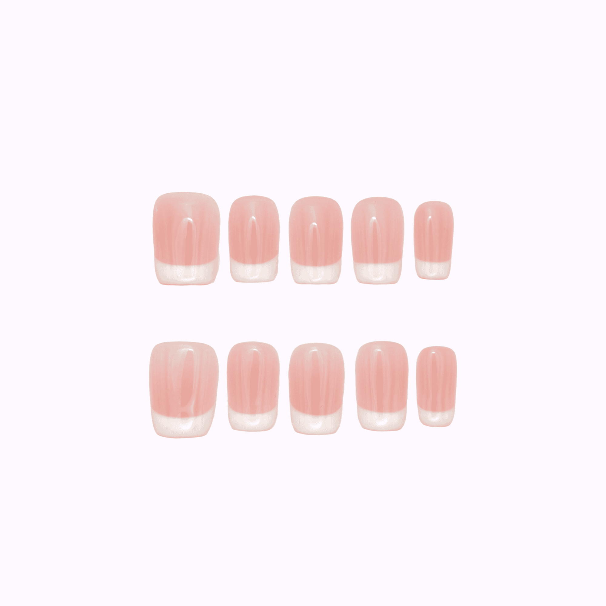 Unghie press on french classico quadrato corto