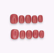 Unghie press on super corte rosse