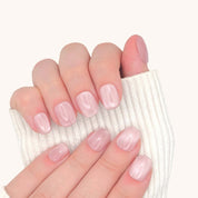 Unghie press on rosa occhio di gatto super corte 