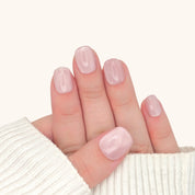 Unghie press on rosa occhio di gatto super corte 