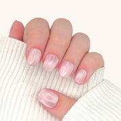 Unghie press on rosa occhio di gatto, super corte