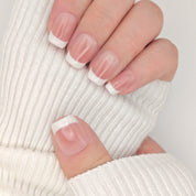 Unghie press on in soft gel french corto quadrato