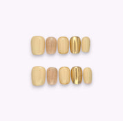 Press on nails crema, oro e glitterato