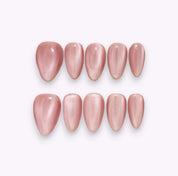 Cat eye press on nails rosa polvere