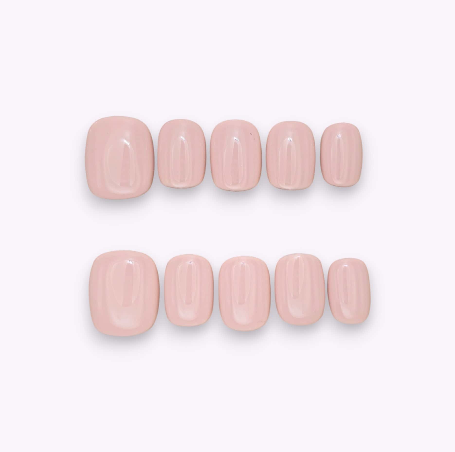 Unghie press on super corte rosa neutro